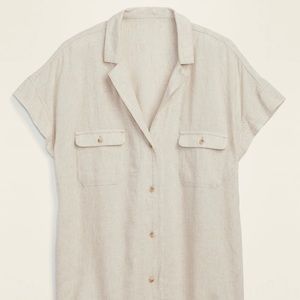 NWOT Linen Utility Shirt